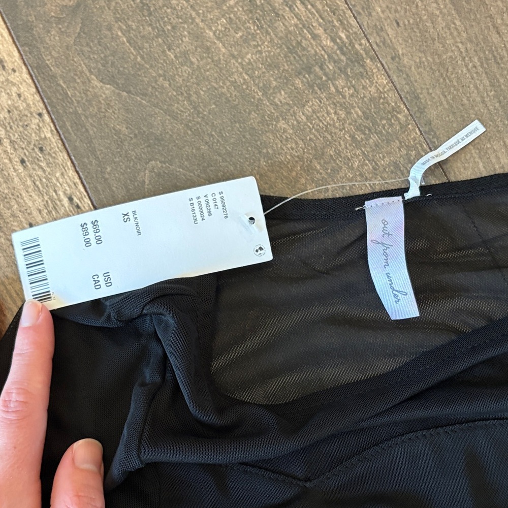 Urban Outfitters Black Long Sleeve Fringe Bodysuit - Picture 2 of 4